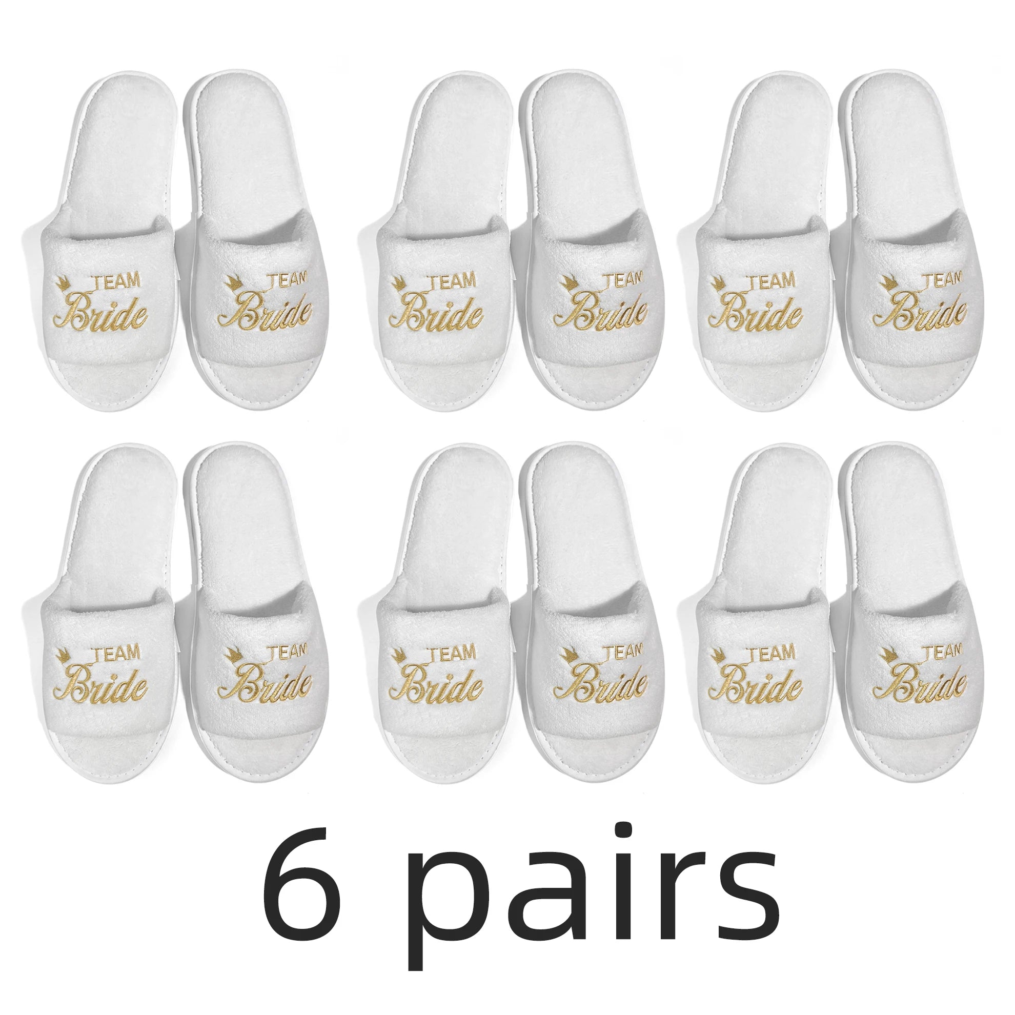 Bride & Bridesmaid, Wedding Party Guests Home Slip On Shoes Bridal Party Slippers Open-toe With Golden, Mint Green and Pink
