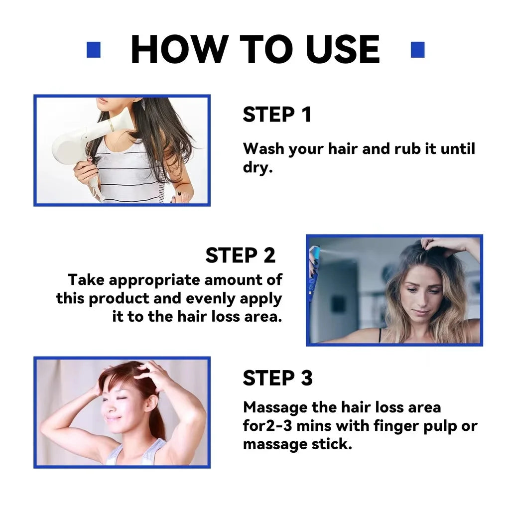 Ginger Hair Growth Spray Anti Hair Fall Hair Loss Treatment Hair Growth Essence Oil for Men Women Hair Treatment