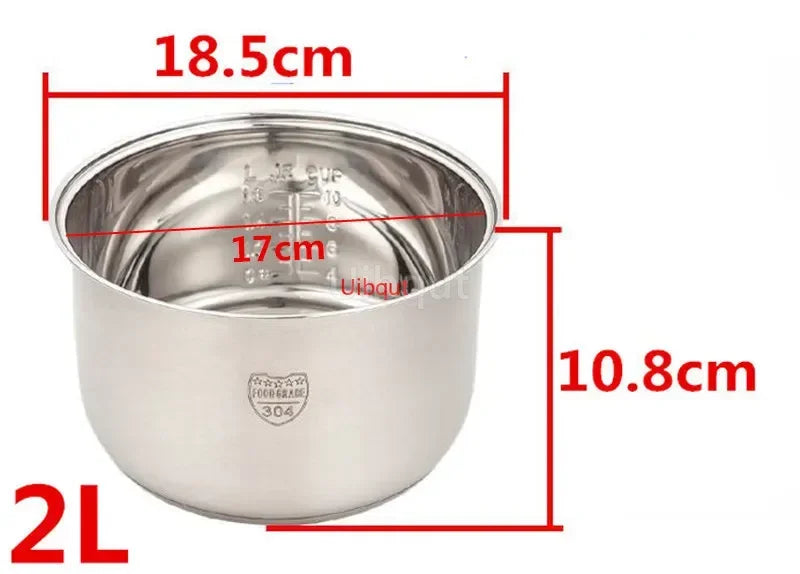 304 stainless steel rice cooker inner container Non stick Cooking Pot Replacement Accessories kitchen food Rice Cooker liner