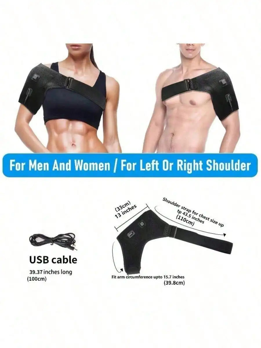 2026 Heated Shoulder Massager with 3 Intensity Levels, Wearable Heating Pad for Neck and Back Relaxation.