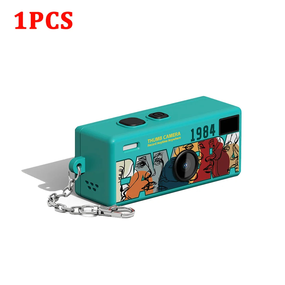 CHEGIT Thumb Keychain Camera 0.96inch Mini Action Camera Retro Support Memory Card 1080P Very Small Camcorder Video Recorder