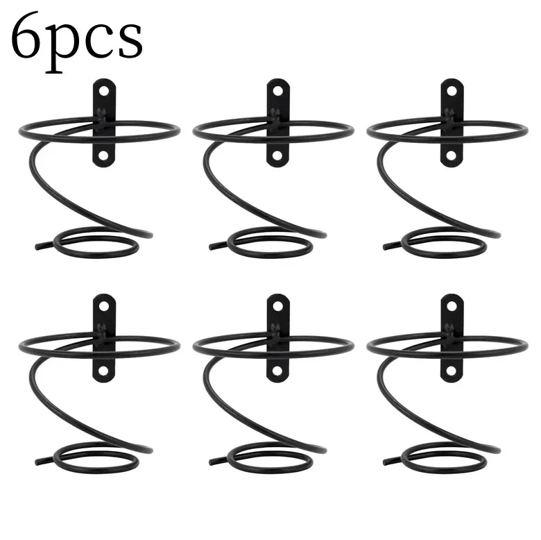 Pack Of 6 Wall Mounted Wine Racks - Red Wine Bottle Display Holder With Screws, Metal Hanging Wine Rack Organizer