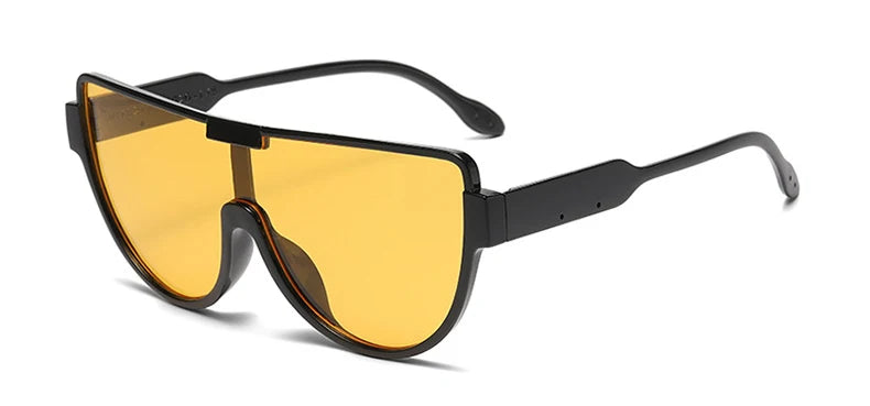 Vintage Semi-round Sunglasses Women Fashion Monoblock Outdoor Goggle Shades Trending New Design UV400 Eyewear