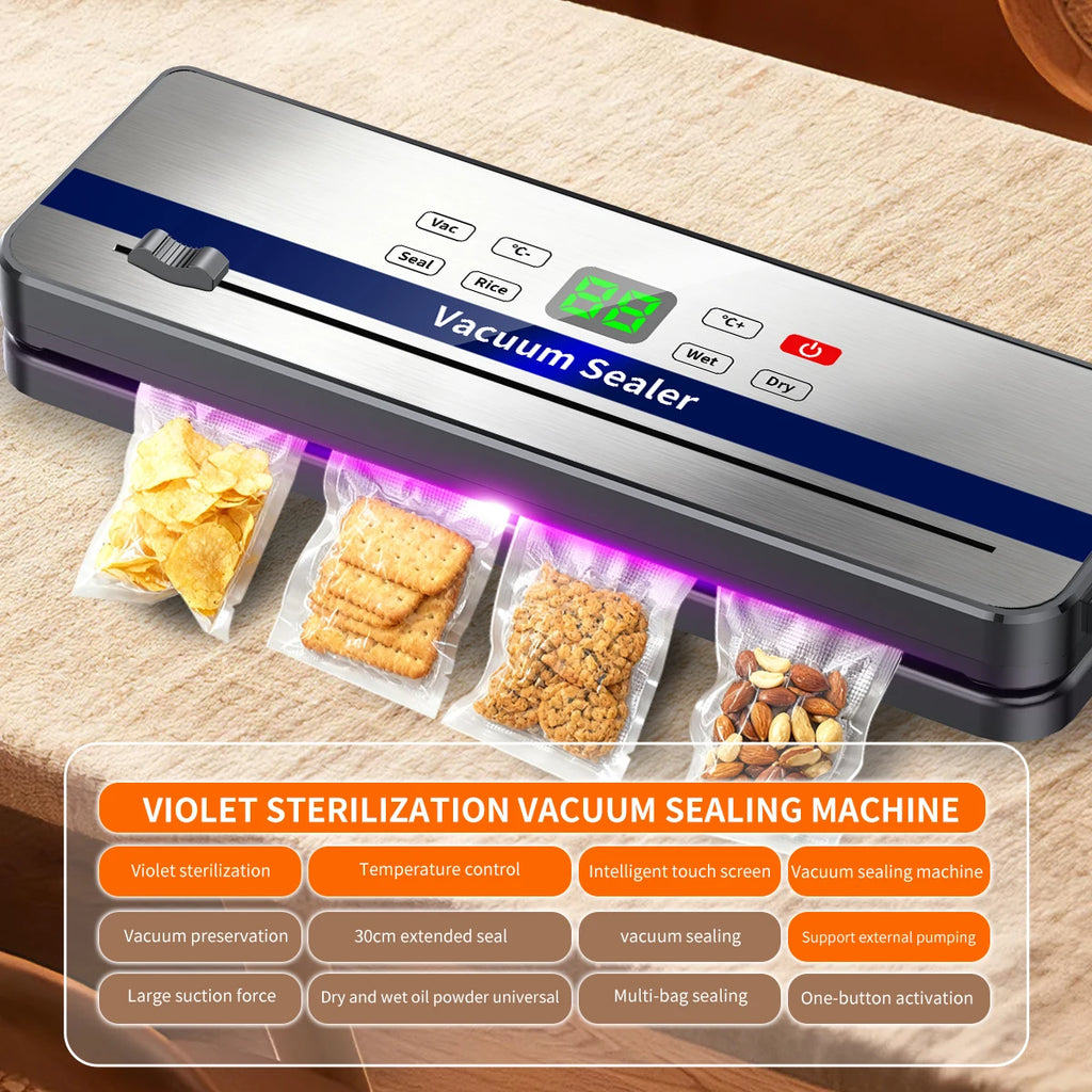 Wireless Portable Vacuum Sealing Machine for Food With Sealing Countdown Display Multi-Pack Vacuum Touch Waterproof Buttons 829