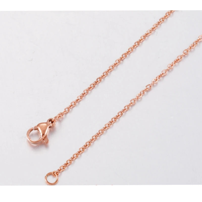20 Pieces / Batch 304 Stainless Steel Necklace Link Necklace 1mm 2mm Thick Chain Link 45cm/50cm/60cm for Jewelry Necklace
