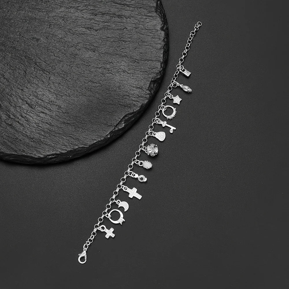 Hot Street fashion silver color fine Zircon heart key Pendant Bracelet for woman party Gifts wedding accessories Jewelry