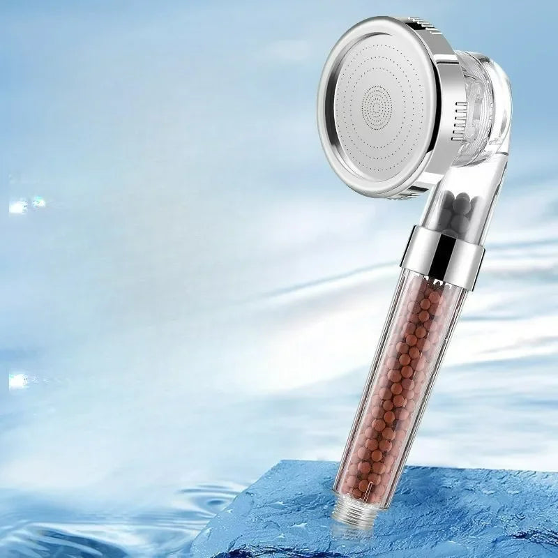 New Water Saving Handheld Rainfall Bathroom Accessories Anion Filter Shower 3 Functions High Pressure SPA Shower Head Quality