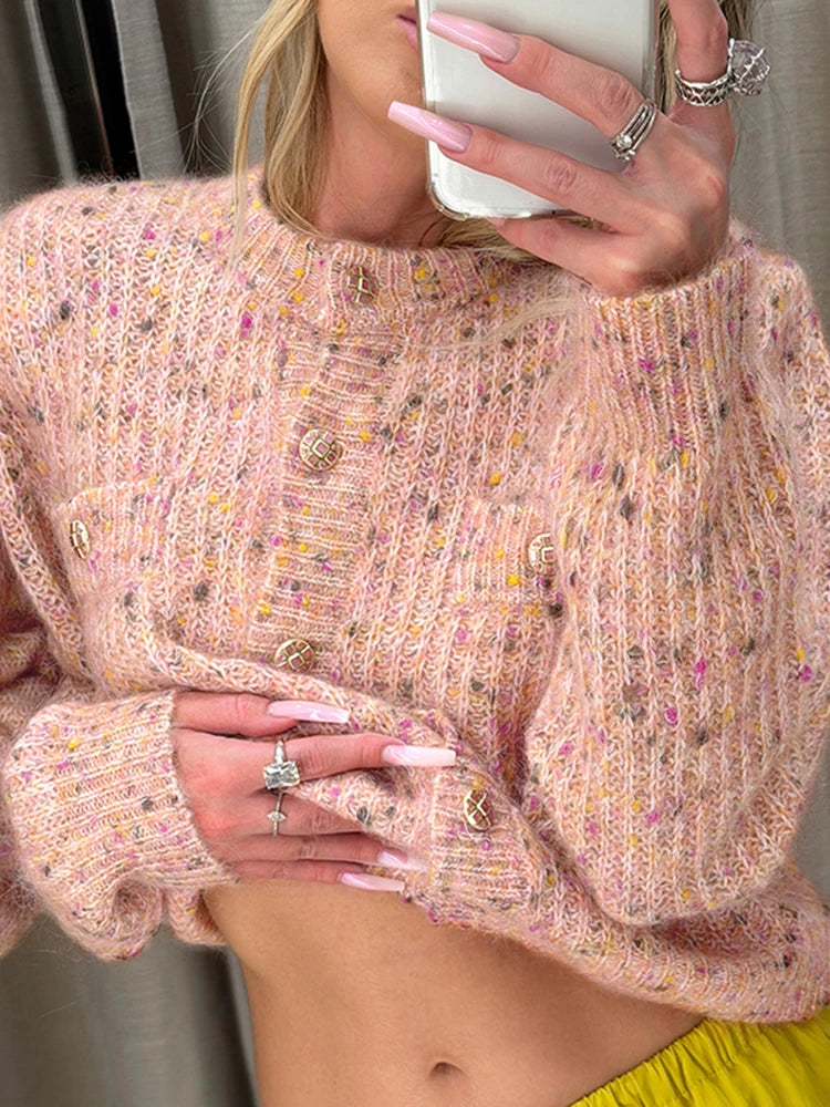Casual Knit Cardigan Women O Neck Long Sleeves Single Breasted Loose Sweater Female 2026 Autumn New Chic Fashion Soft Knitwears