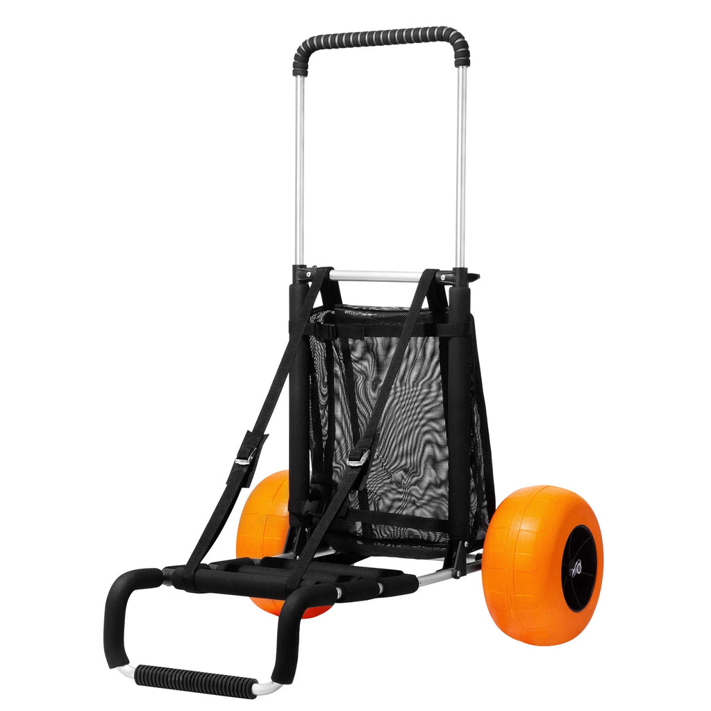 SucceBuy Beach Dolly with Big Wheels for Sand 165LBS Folding Cart with Cargo Deck Solid Wheel Adjustable Height Cart for Beach