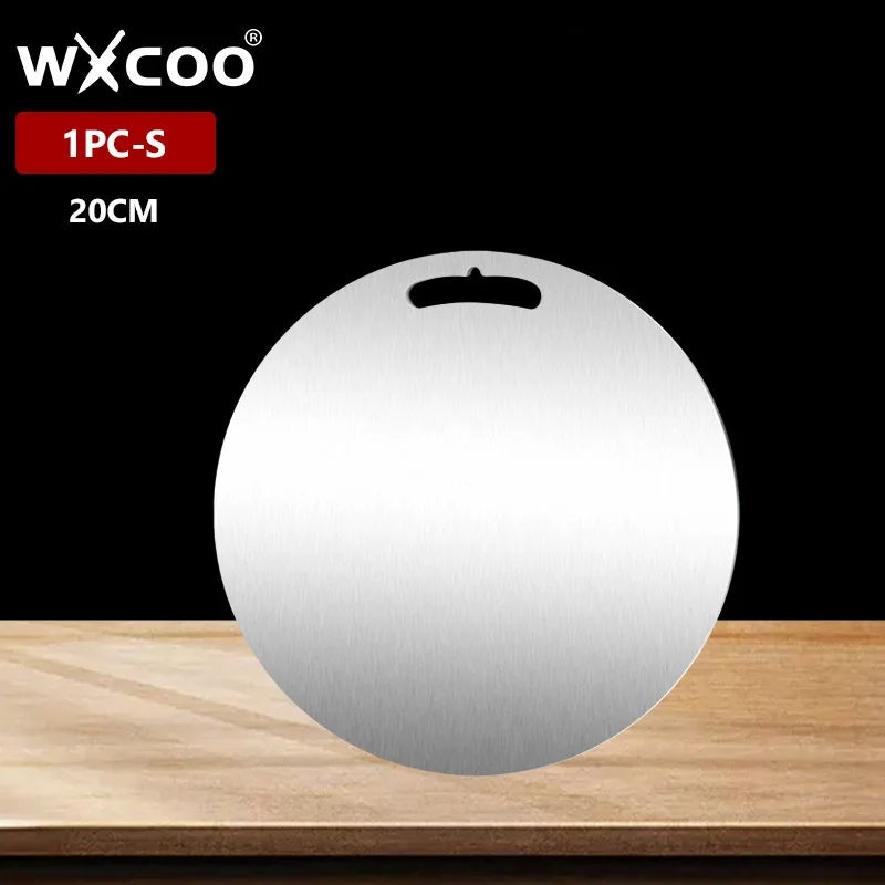 WXCOO Double-sided Cutting Board Kitchen Stainless Steel or Natural Bamboo Chopping Board for Fruit Meat Vegetable Cutting Board