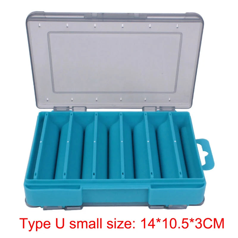 Shrimp Fishing Box Fishing Accessories Box Squid Jig Box Tackle Double Side Folio U Size Wooden Plastic Case for Fish