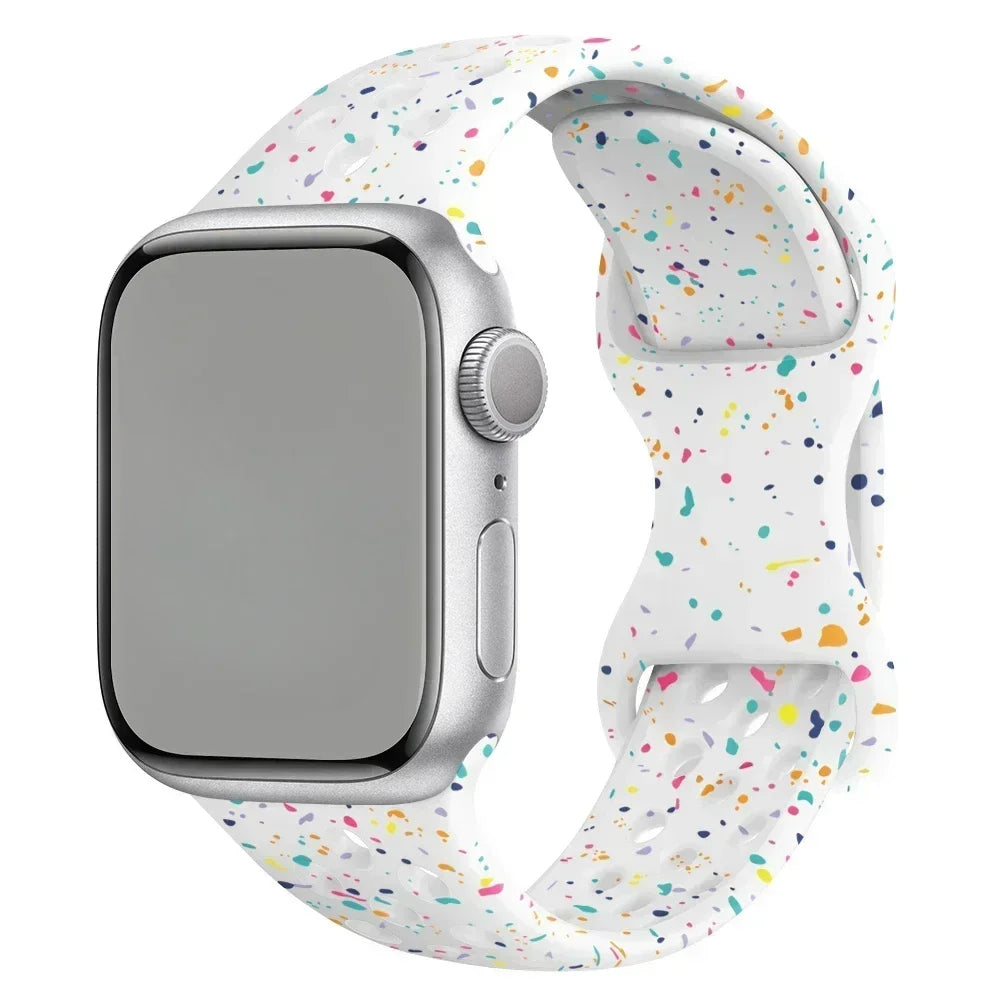 Original Silicone Strap For Apple Watch Band 49mm 44mm 45mm 40mm 42mm Breathable Correa for iWatch Series10 9 8 SE 7 6 Ultra