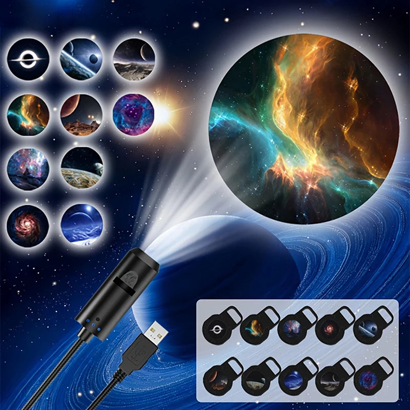 LED Galaxy Projector 1 Lighting Mode 10 Style Image Change Home Bedroom Party Ceiling DecorHot Sale