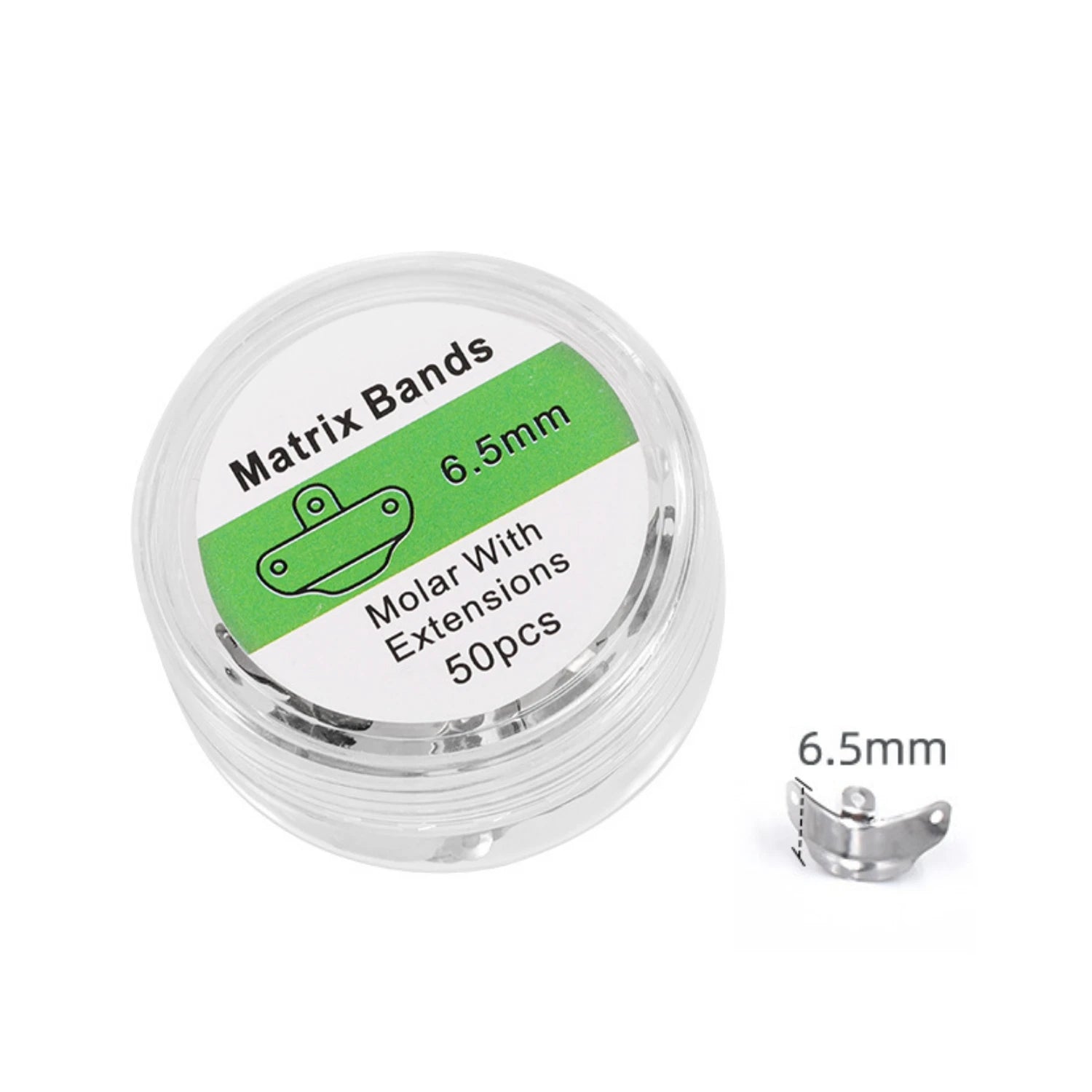 50/100Pcs Dental Sectional Matrix Bands 3.5-6.5mm Pre-Contoured Metal Matrices for Posterior Teeth Restoration Dentistry Tools