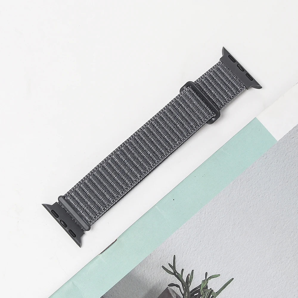 Nylon Strap For Apple Watch Band Ultra 2 49mm 45mm 41mm 44mm 42mm 38mm Adjustable Elastic Bracelet For iWatch Series 9 8 7 6 5 4