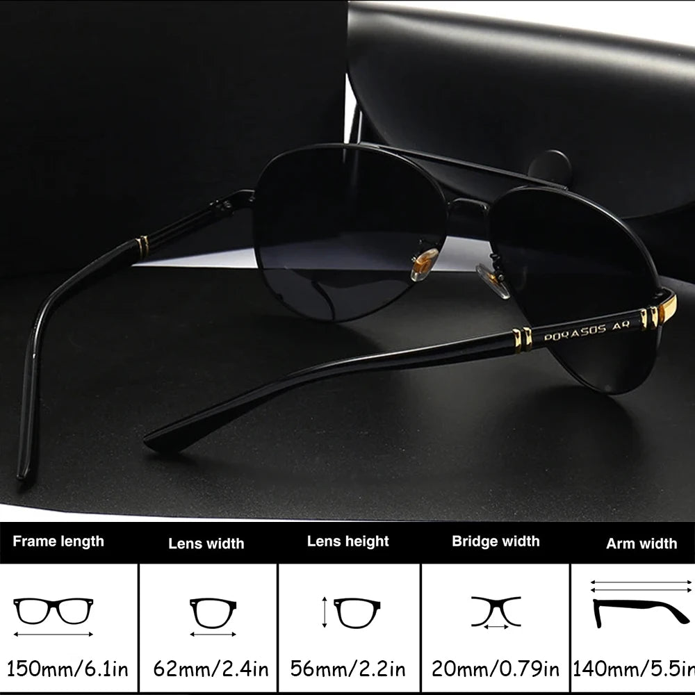 Men's Polarized Sunglasses Aviator Sunglasses For Men Women Metal Frame Glasses for Traveling Surfing Driving Fishing UV400