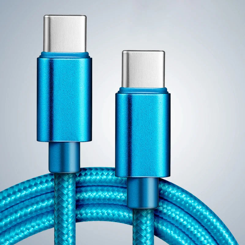 60W 5A Nylon Fast Charging Cable 1/2/3m Dual Type-C Colorful Data Cable Highspeed Data Transfer Quick Charging Wire For Xiaomi17