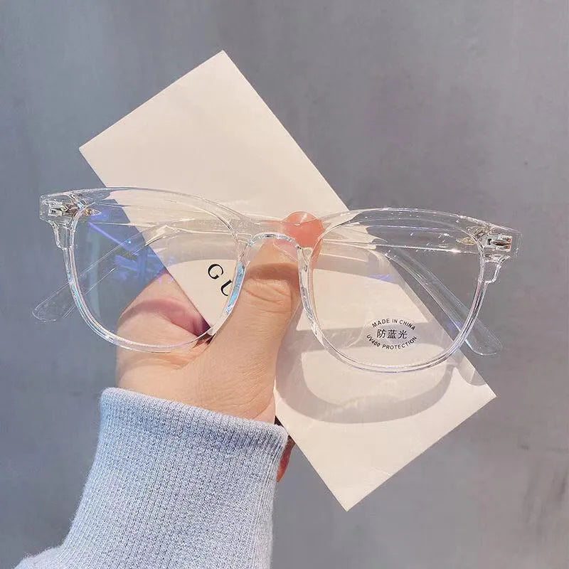 Anti-Blue Light Glasses Ladies Flat Mirror Blu-ray Computer Goggles Retro Glasses Frame Women's Square Frame