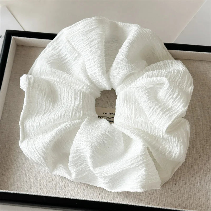 Brand Designs Japan Fashion Large Size Hair Scrunches Hollow Out Denim Scrunchies Big Hair Chouchou Ponytail Hairties