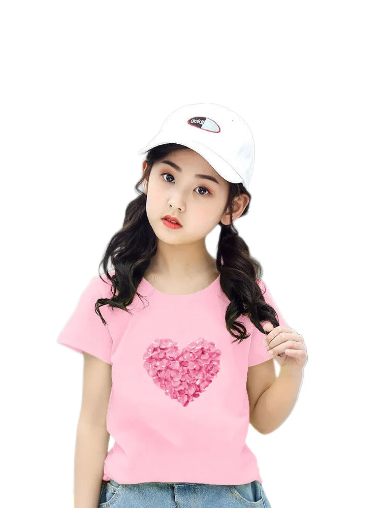 Girls Cotton Cute Cat/dog Graphic T shirt Summer Fashion Vintage Personality Kawaii Purple clothes Short Sleeve Tops
