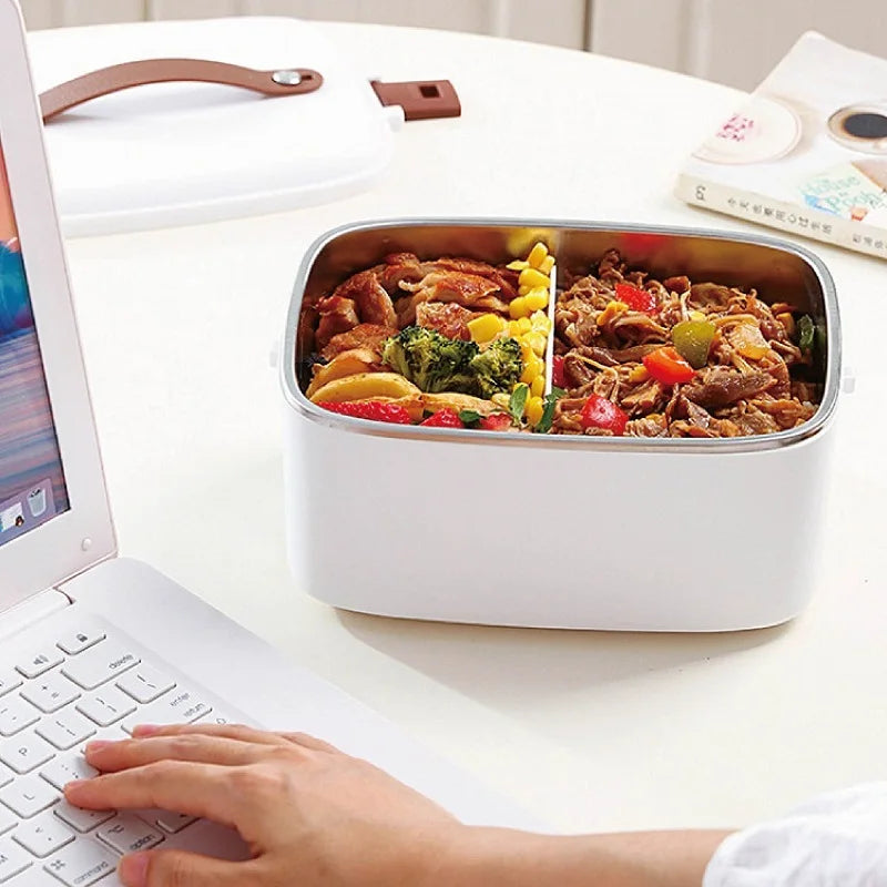 1.8L Electric Lunch Box 12V Large Capacity Car 304 Stainless Steel Food Heater Portable Keep Warm Pot Office Lunch Box 110V/220V