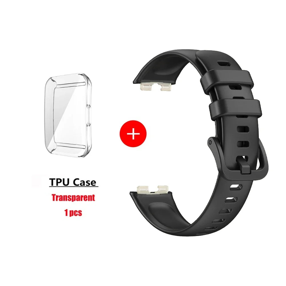 Soft Silicone Strap Case for Huawei Band 10 8 9 Accessories Replacement Bracelet Screen Protector Wristband for Huawei Band9