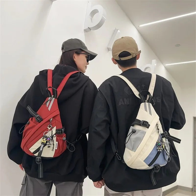 2024 Techwear Style Hip Hop Sport Motorcycle Backpack Men Women Multifunction Waterproof Travel Single Shoulder School Bag