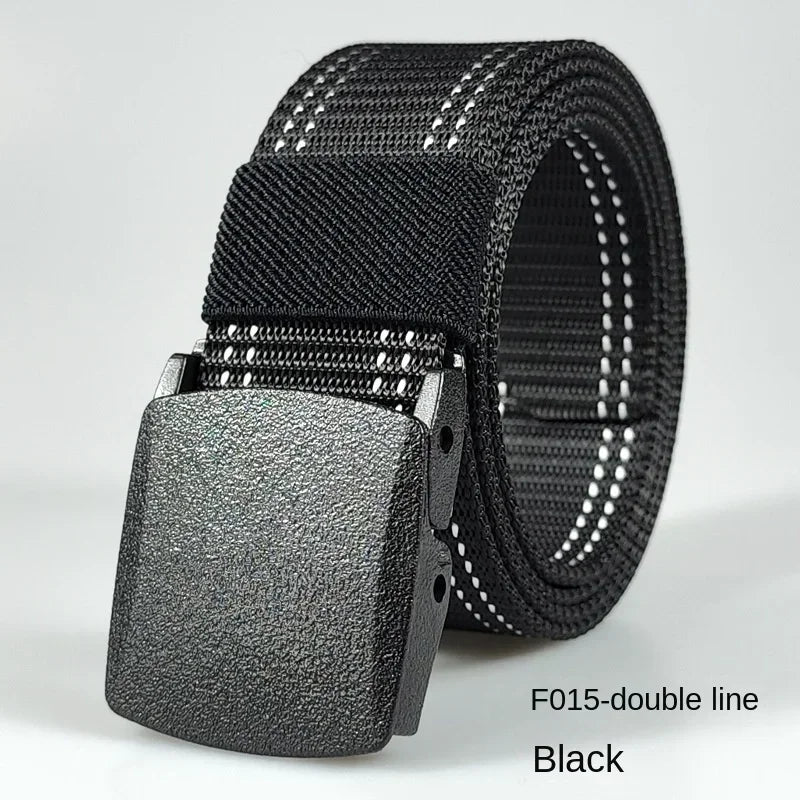 Automatic Buckle Nylon Women's Belts Canvas Outdoor Travel Premium Pants Sports Non-metallic Belts for Men White Black Blue Red