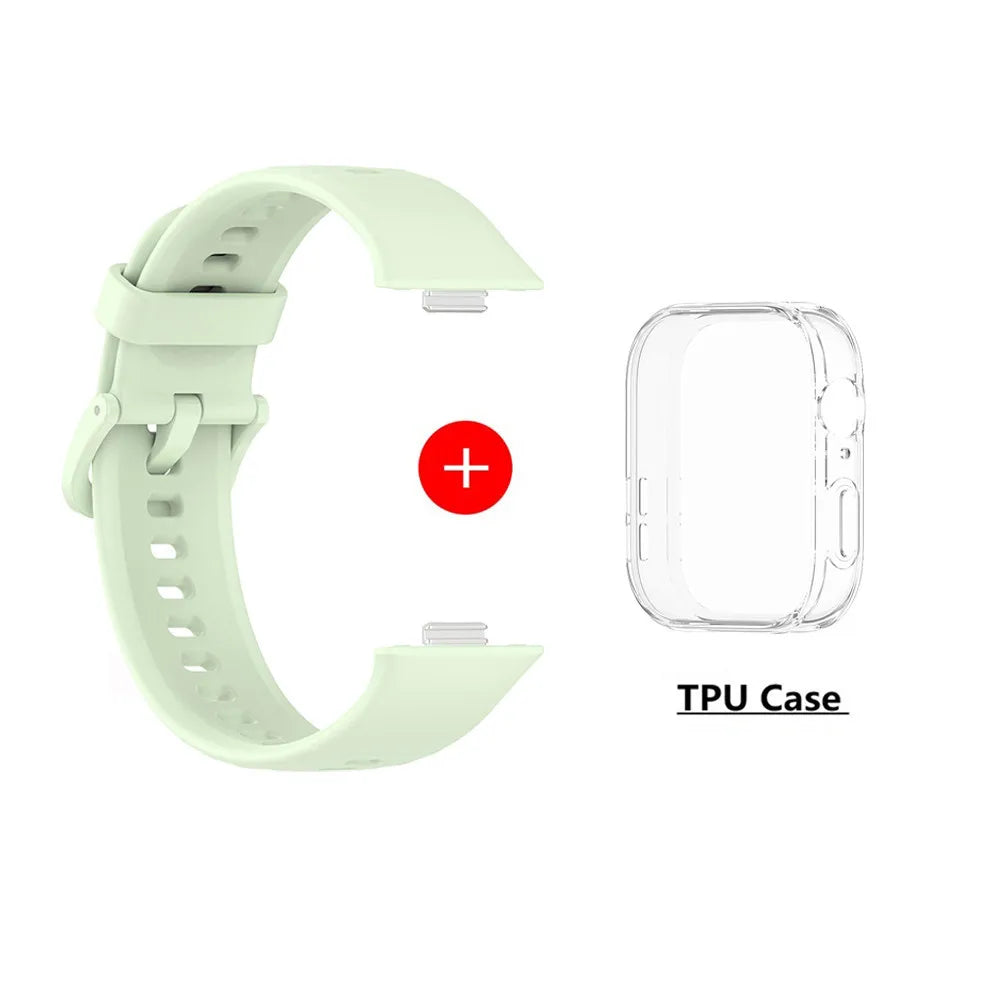 Silicone Watch Strap For Huawei Watch Fit 3 Strap Replacement Band For Huawei Watch Fit3 Strap With Case Screen Protector