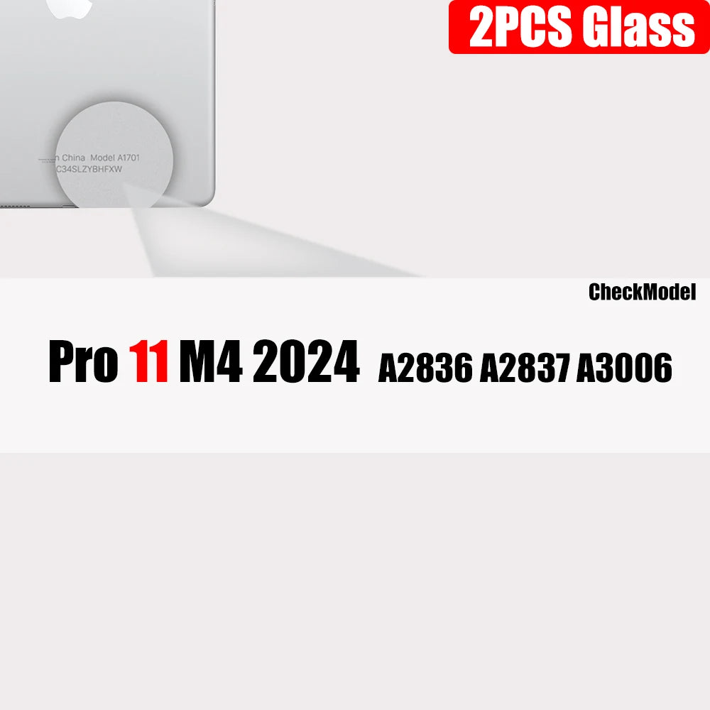 2pcs Clear Tempered Glass For Ipad 9 8 7 6 5 9th Generation 8th 7th 6th Screen Protector For Ipad Pro 11 10.5 9.7 Air 5 4 Mini 6