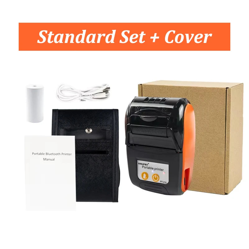 GOOJPRT 58mm Mini Thermal Receipt Printer Portable Inkless Bluetooth Ticket Bill POS Printer For Business Printing Wholesale