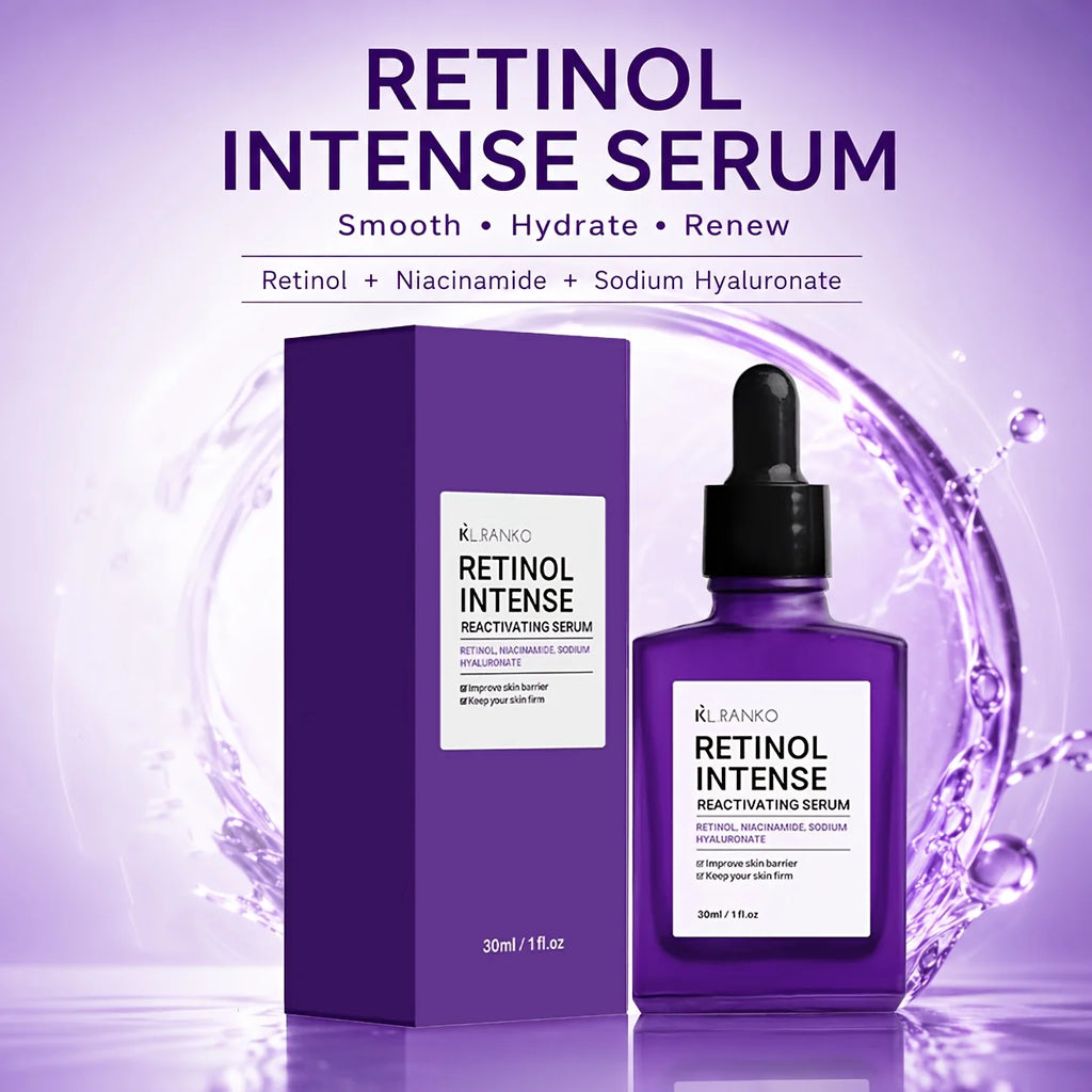 Retinol Intense Serum With Bakuchiol & Retinal | Bakuchiol Plumping Serum For Face Firming & Refining Skin Texture | Retinol Serum For Face, 1.01oz