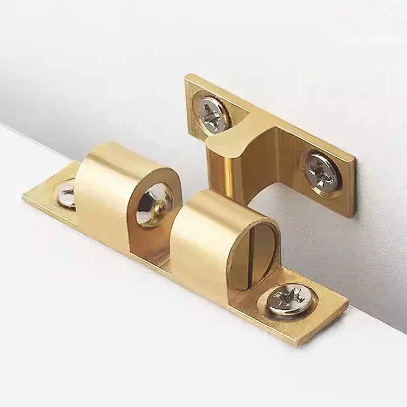 1/3pcs Furniture Door Ball Latch Brass Double Roller Spring Ball Catch Latches Cabinet Closet Door Adjustable Tension Latch