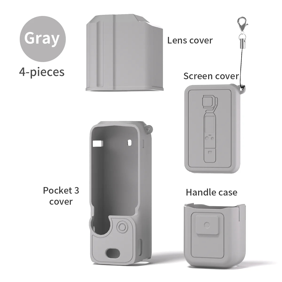 Silicone Cover for Pocket 3 Soft Flexible Washable Lens Cup Protector Sleeve for Pocket 3 Skin for DJI Osmo Pocket 3 Accessories