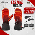 SNOW DEER Electric Ski Gloves for Husband Women Winter Heated Mittens Men Rechargeable Battery Waterproof Thermal Warm hand