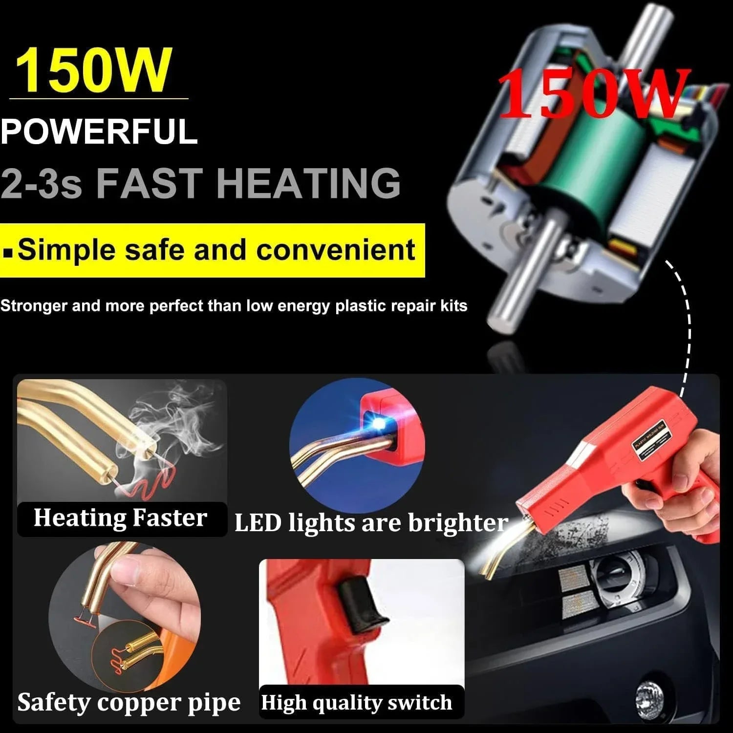 150W High Efficiency Plastic Welding Tool for Hot Stapler Set for Car Bumper Repair