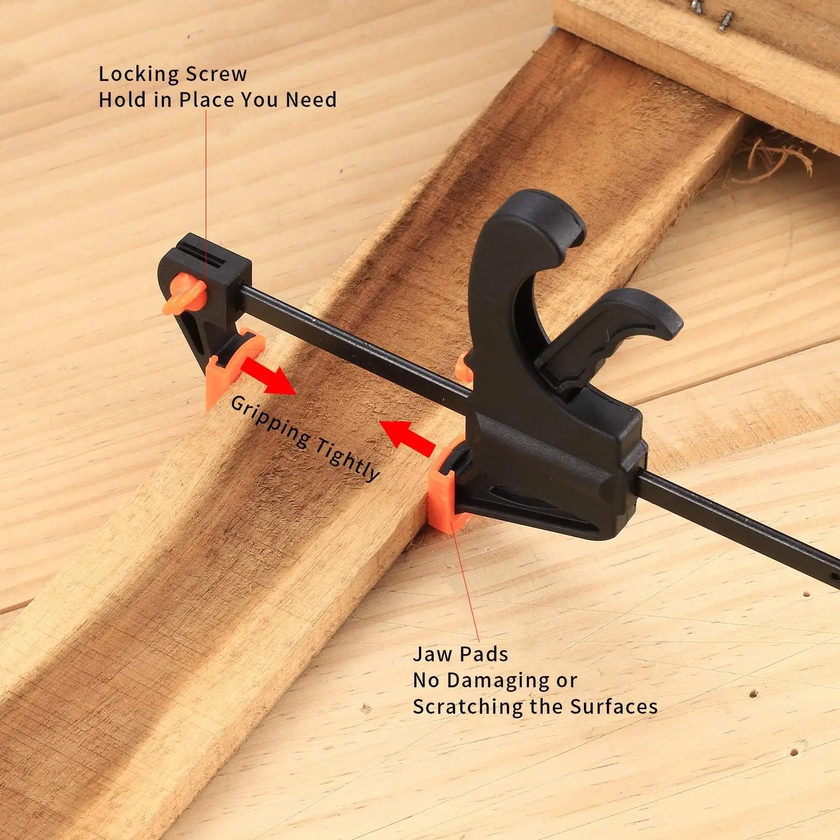 5/2pcs Woodworking Clamp F Hard Quick Release Ratchet Speed Squeeze Clip Kit Long Carpenter Set Nylon Gadget Work Bar  4inch