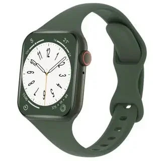 Thin Silicone Strap For Apple Watch 40mm 44mm 45mm 41mm 38mm 42mm Solid Color Strap Bracelet For IWatch Series 1 2 3 4 5 6 SE 7