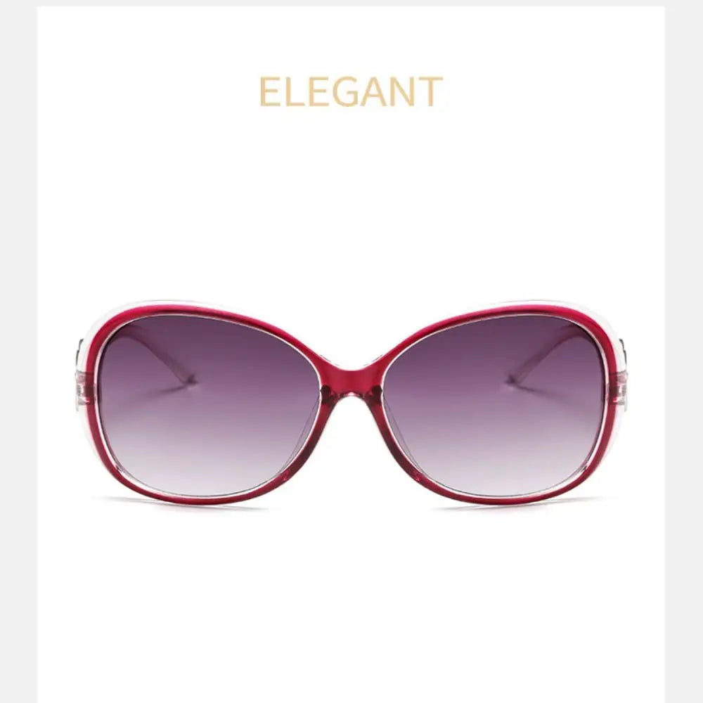 Korean Retro Sunglasses Big Frame Eyewear Travel Accessories Driving Glasses Sun-Protective Black Shades Glasses for Women