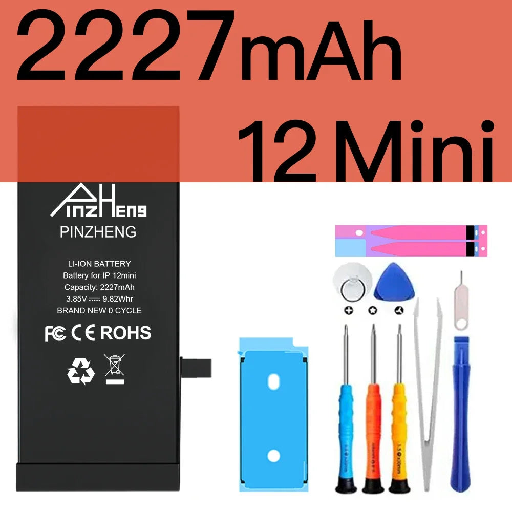 PINZHENG Real High Capacity Battery For iPhone X XR XS Max 12 13 Mini Pro Max 11 Pro Max Replacement Bateria Warranty One Year