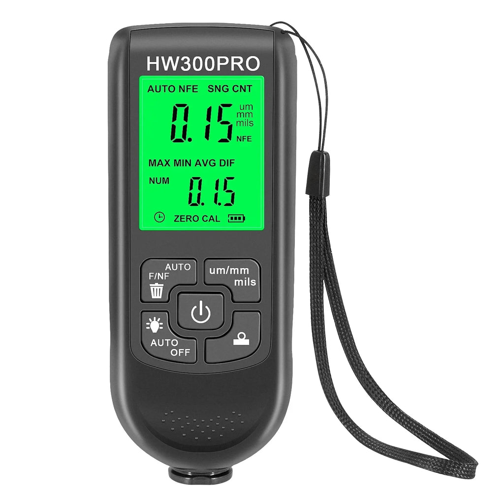HW-300PRO Digital Coating Car Paint Film Thickness Gauge 0-2000UM Auto Measuring Tool