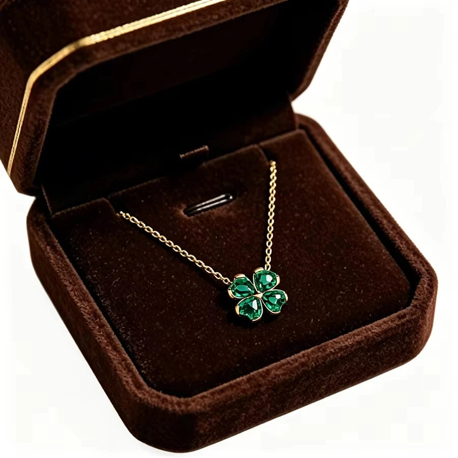 S925 silver clover thread lock bow necklace suitable for women's daily wear DIY exquisite jewelry gifts