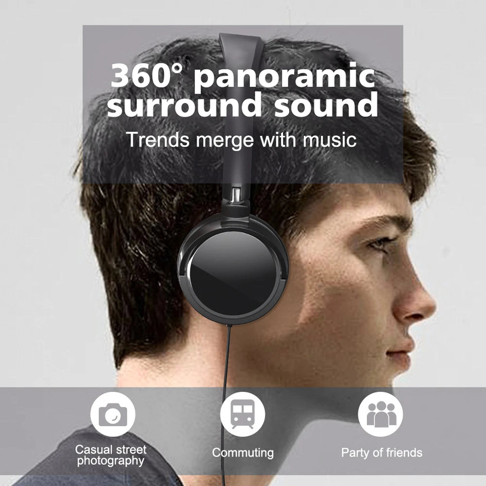 New 3.5mm/Type-C Plug Wired Headphones Foldable Headphones Bass Stereo Fashion Music Earphones For PC MP3 Smartphones Tablet