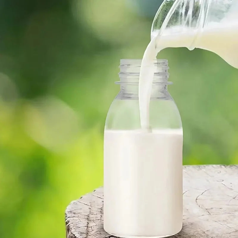 6pcs Small Plastic Bottle 100ml Milk Bottles Small Juice Bottles Leakproof Milk Bottles Portable Beverage Bottles Plastic Water