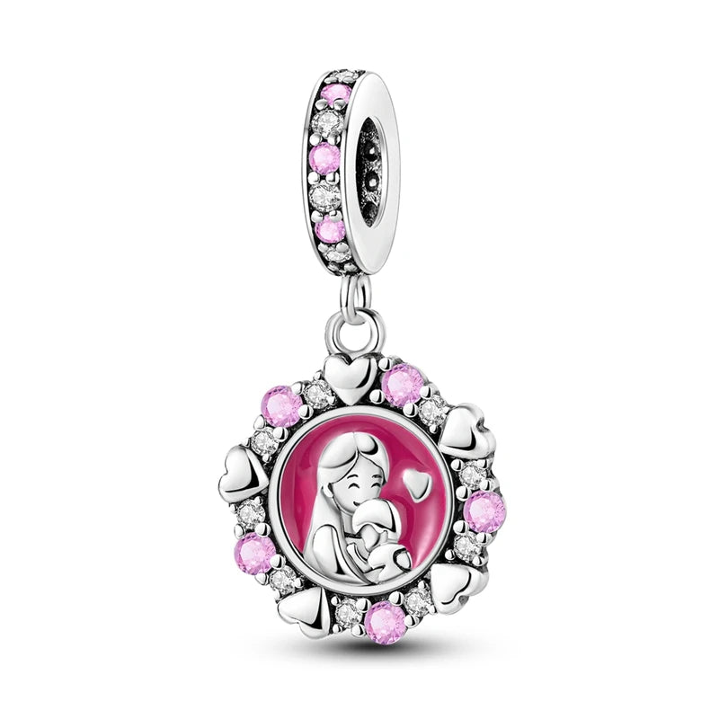 Charms Beads 925 Sterling Silver Tree of Life Peach Heart Sweet Love Charms Fit Pendants Bracelets Necklaces Women Jewelry Gift