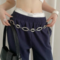 High-End Rope Ring Design Metal Waist Chain For Women New National Style Y2k Personality Belt To Match Skirts