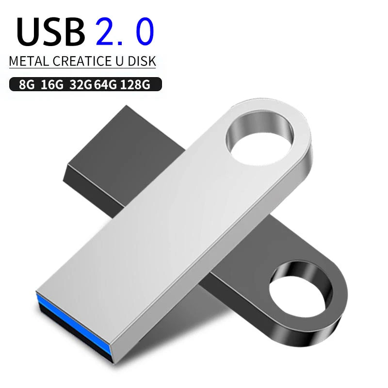 USB Flash Drive 2.0 Flash Pendrive 128GB 64GB 32GB 16GB Cle USB2.0 Metal Stick Pen Drive High Speed 8GB 16GB 32GB 64GB 128GB