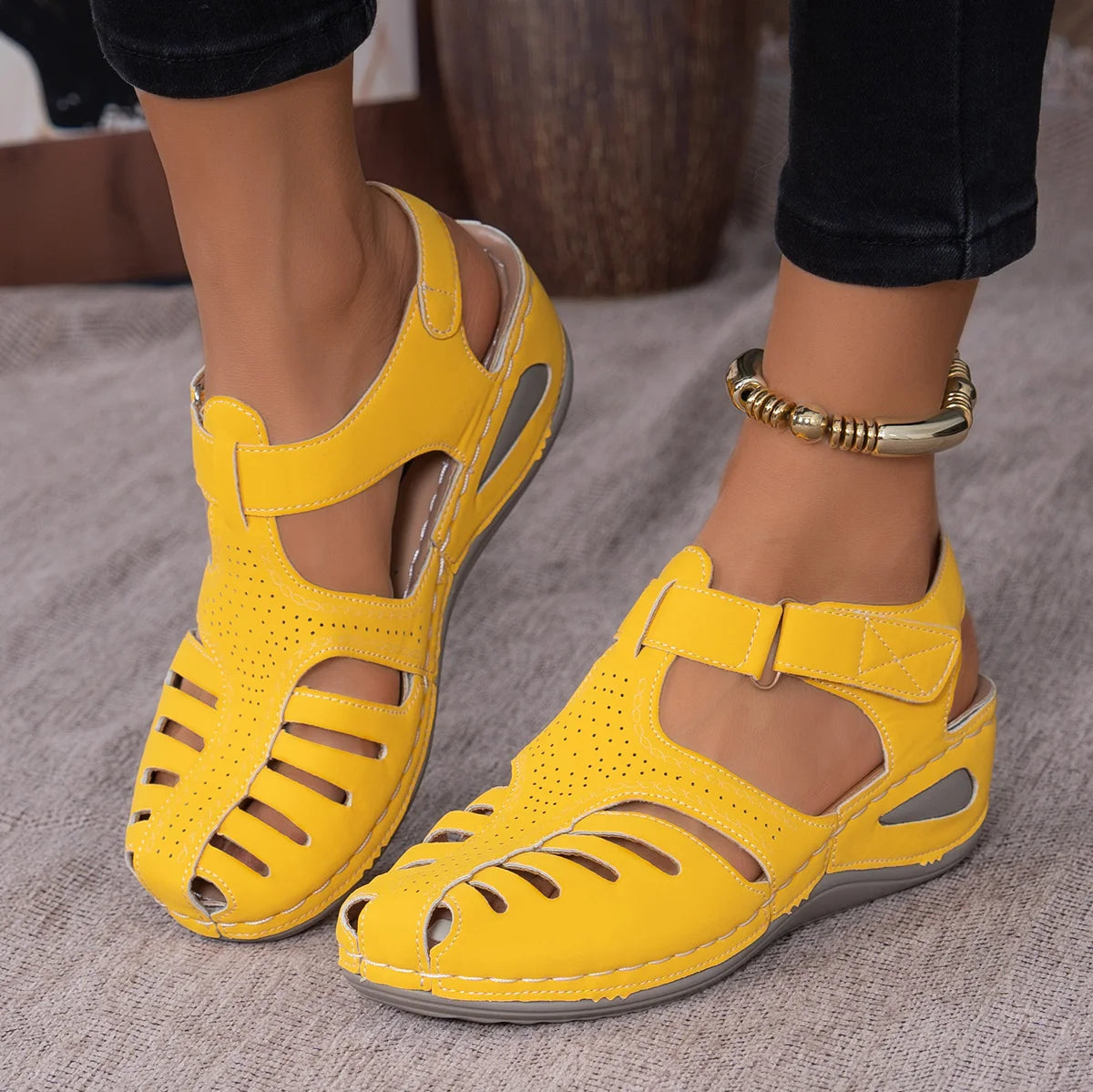 Clearance_2025 New Women's Peep-Toe Ankle Strap Sandals Summer Block Heel Fashion Shoes 11 Colors Available_Continuous update