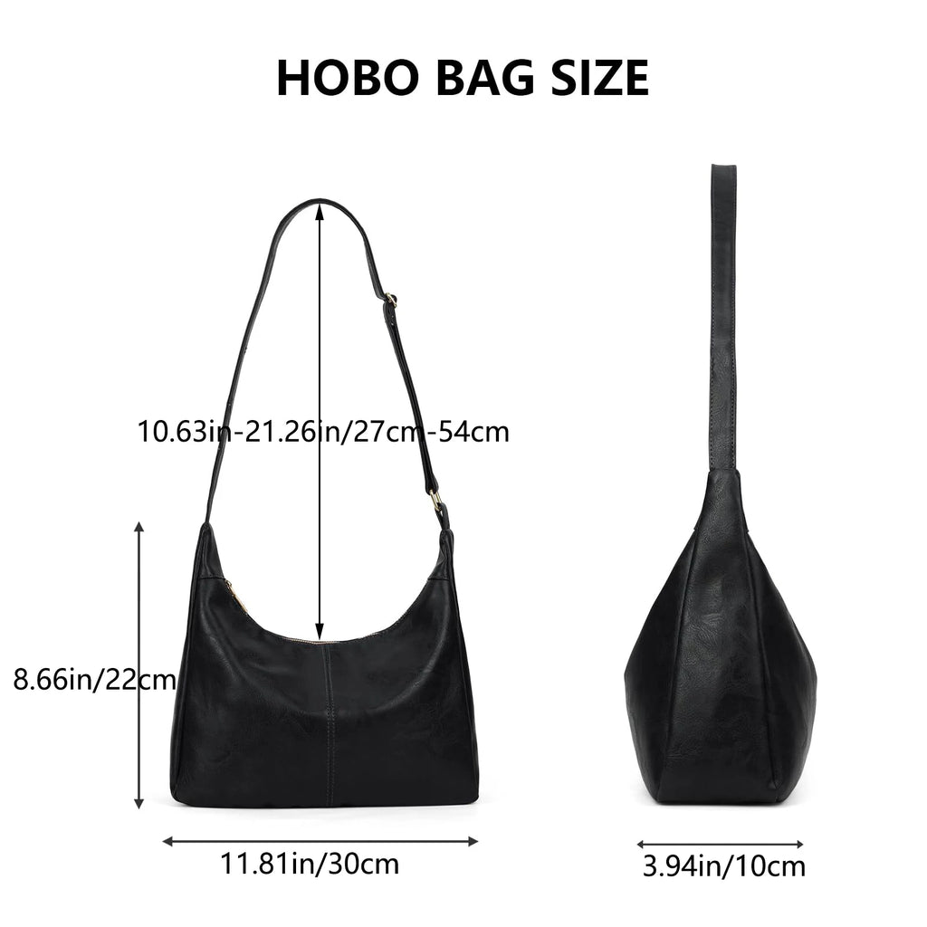 Hobo Shoulder Bags for Women Soft Vegan Leather Shoulder Handbag Versatile Large Capacity Tote Underarm Shoulder Bag Purses ﻿