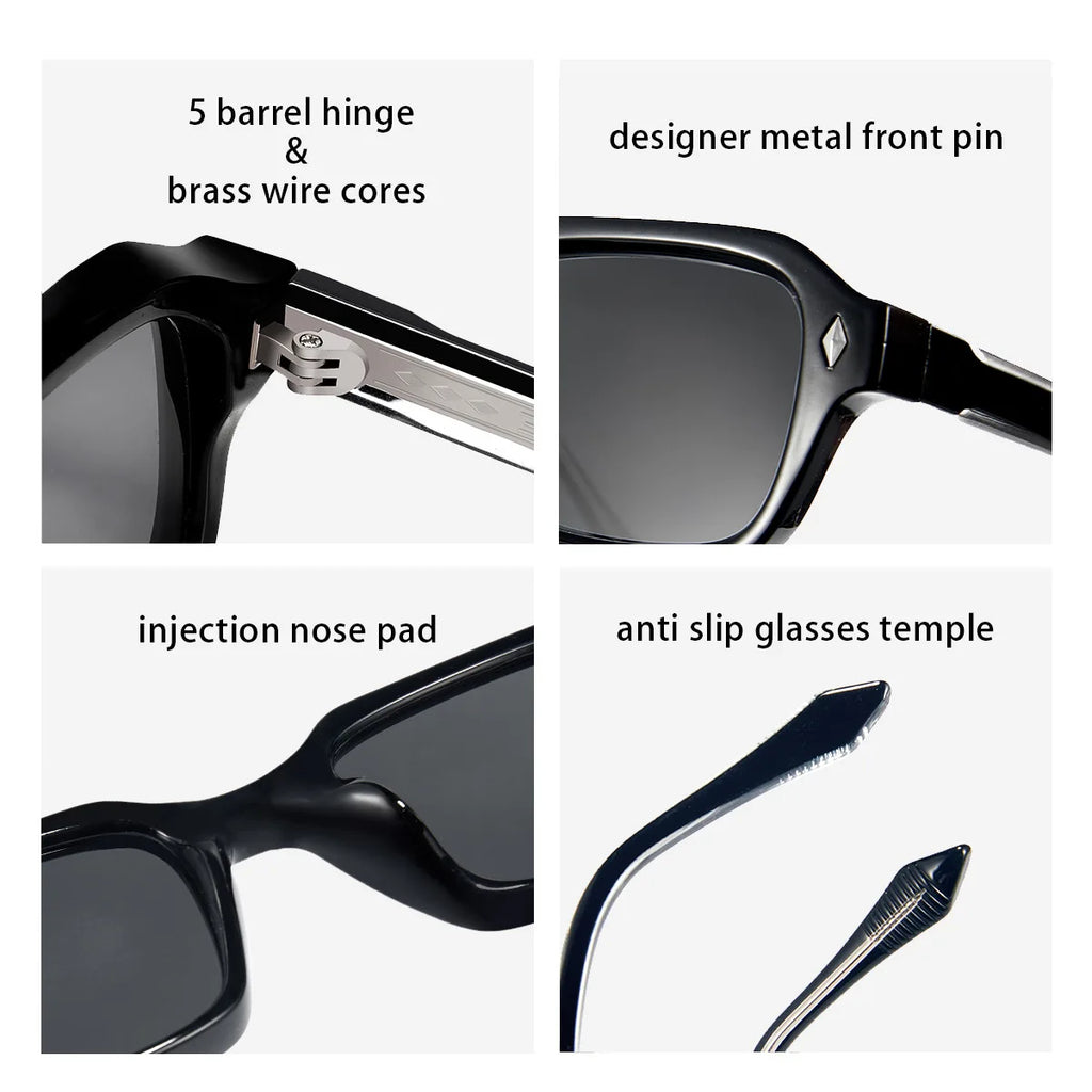 2025 New Small Square Frame Men's Sunglasses High Quality Propionic Acid Pin Technology Fashion Women Shades Punk Eyewear